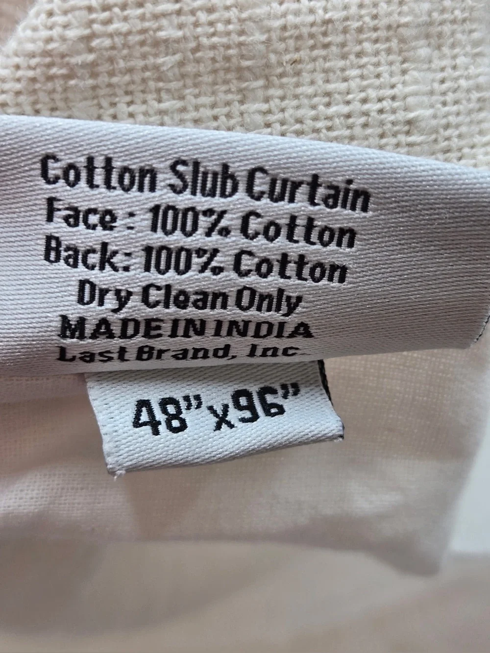 QUINCE Set Of 2 48x96 Cotton Slub Curtains Natural 1091